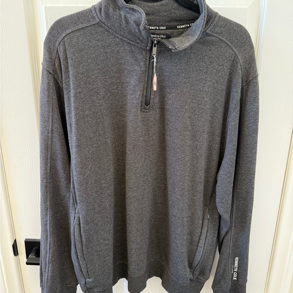 Kenneth Cole Men's Charcoal Zip-Up Sweater